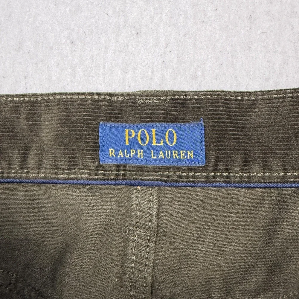Polo Ralph Lauren Corduroy Pants Mens 34x32 Brown Varick Slim Straight Chino
